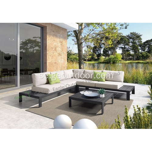 Trädgårdsmöbelmål aluminium uteplats soffa uppsättning